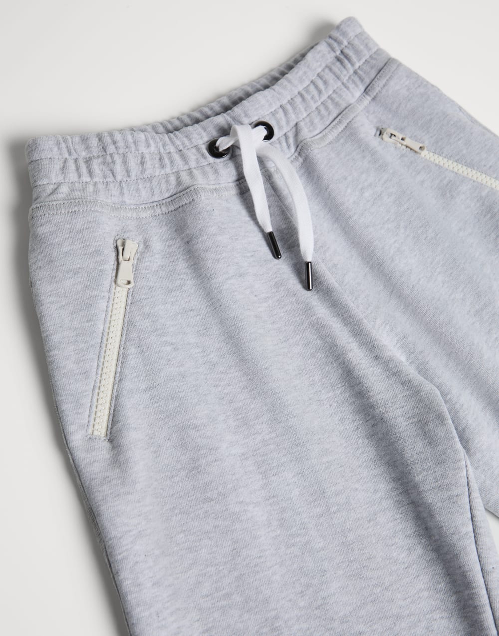 Smooth French terry trousers Light Grey Girls - Brunello Cucinelli