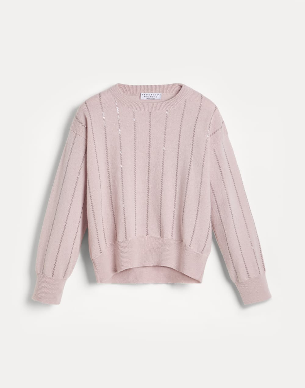 Dazzling Embroidery sweater Pink Girls - Brunello Cucinelli