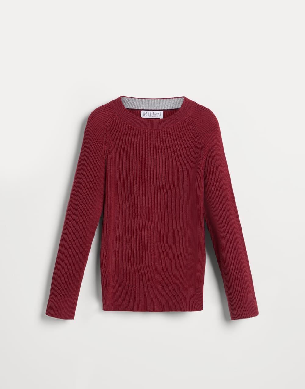 English Rib knit sweater Red Boys - Brunello Cucinelli
