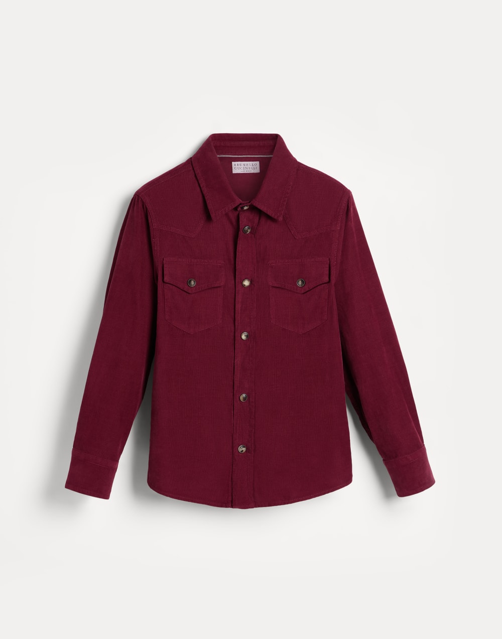 Corduroy shirt Burgundy Boys - Brunello Cucinelli