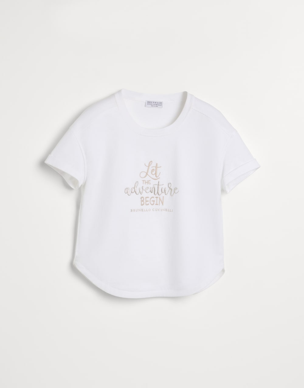 Футболка из джерси Белый Девочки - Brunello Cucinelli