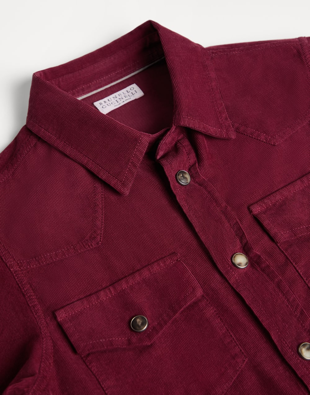 Corduroy shirt Burgundy Boys - Brunello Cucinelli