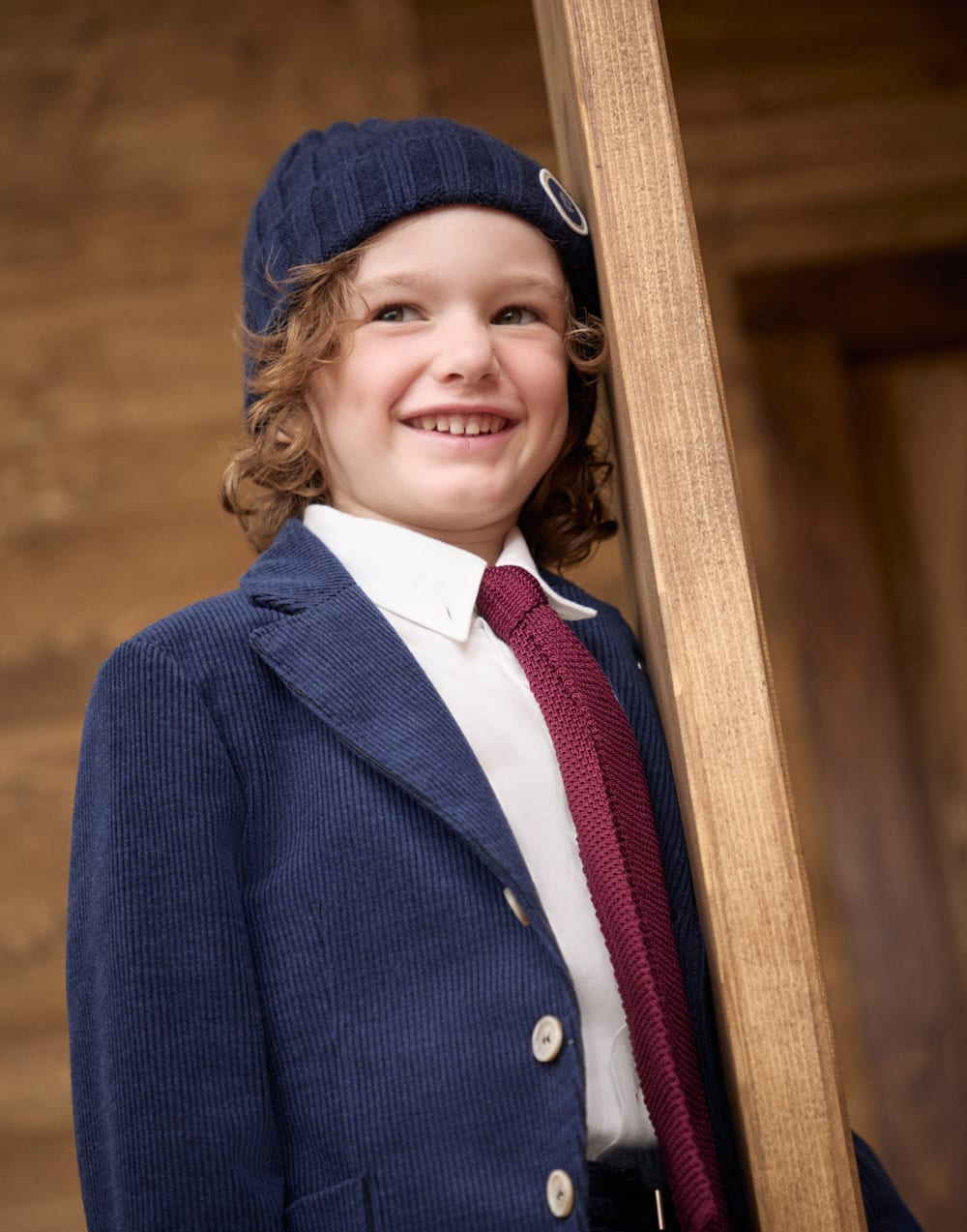 Knit necktie Burgundy Boys - Brunello Cucinelli