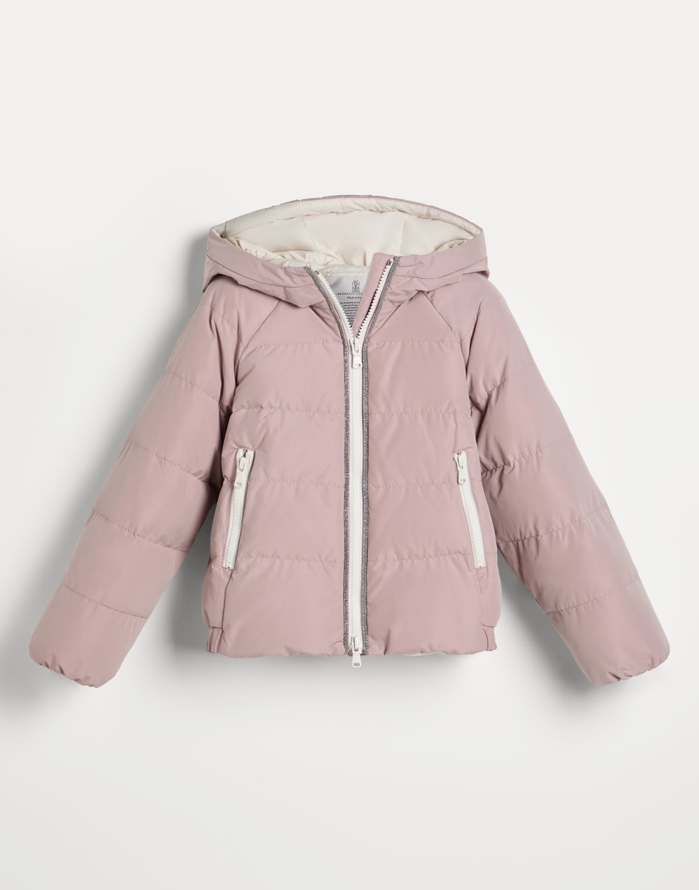 Water-resistant taffeta down jacket Pink Girls - Brunello Cucinelli