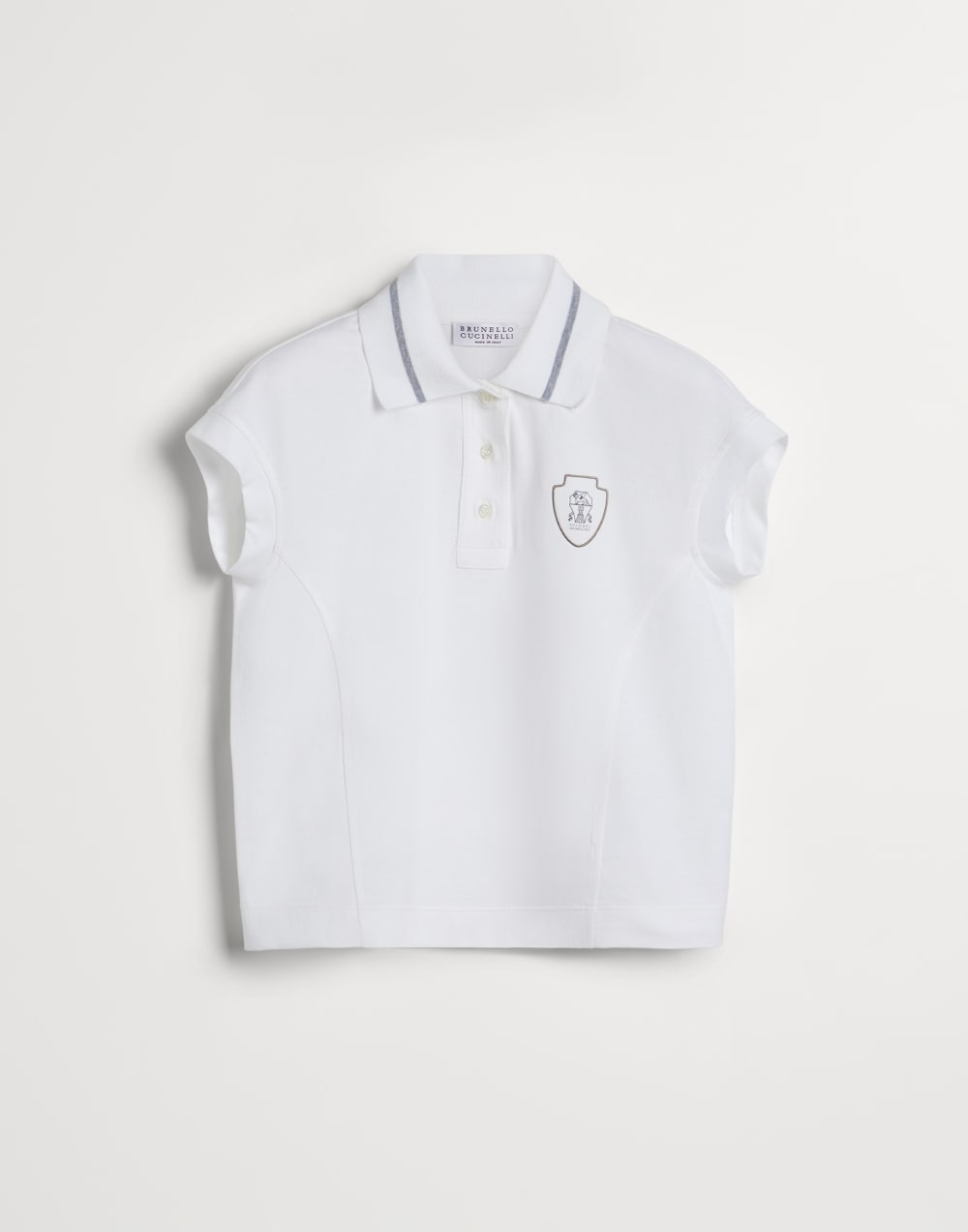 Поло из джерси Белый Девочки - Brunello Cucinelli