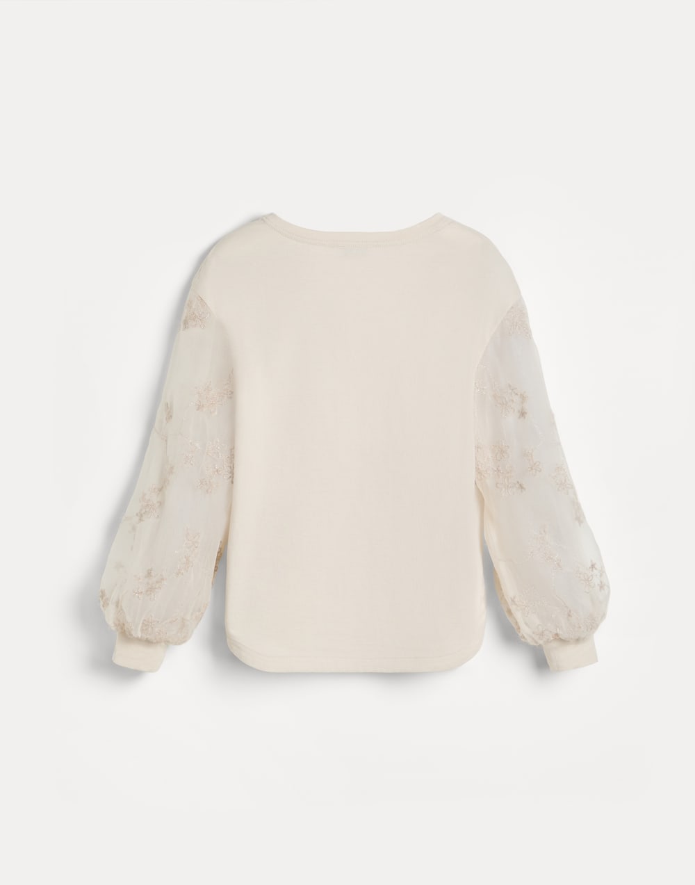 汗布挺括丝绸拼接T恤 巴拿马色 女童 - Brunello Cucinelli