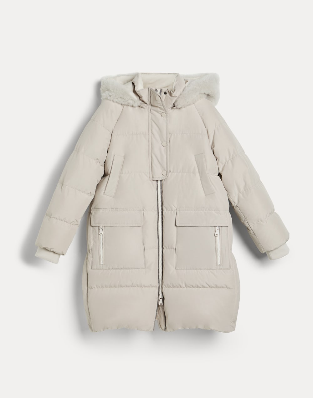 Long down jacket Beige Silk Girls - Brunello Cucinelli