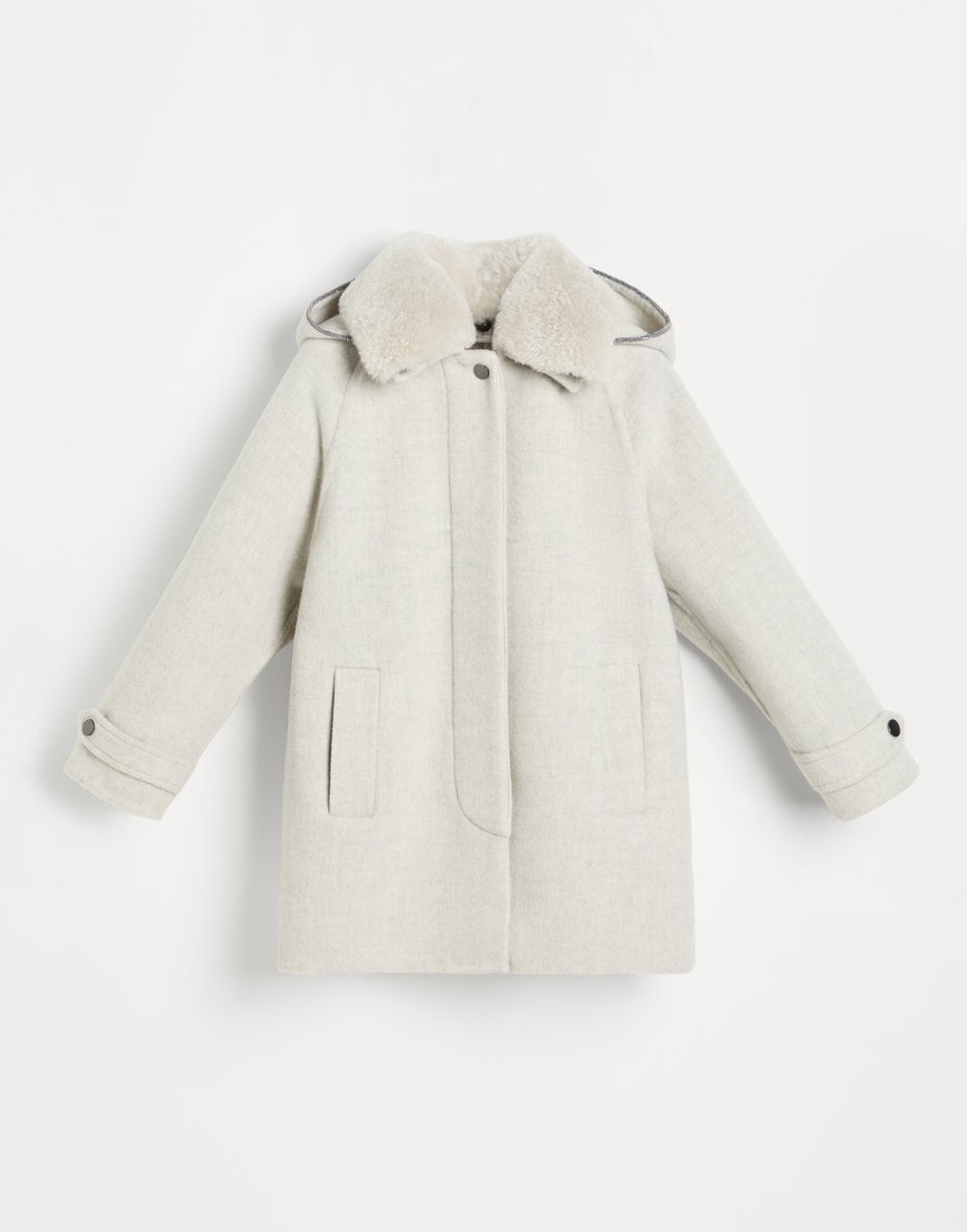 双层布派克中长外套 巴拿马色 女童 - Brunello Cucinelli