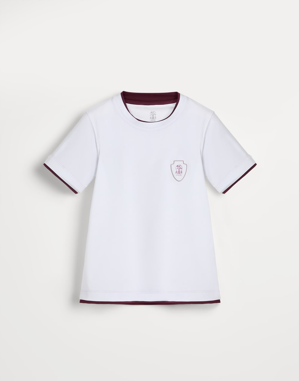 Футболка с эффектом наложения слоев Белый Мальчики - Brunello Cucinelli