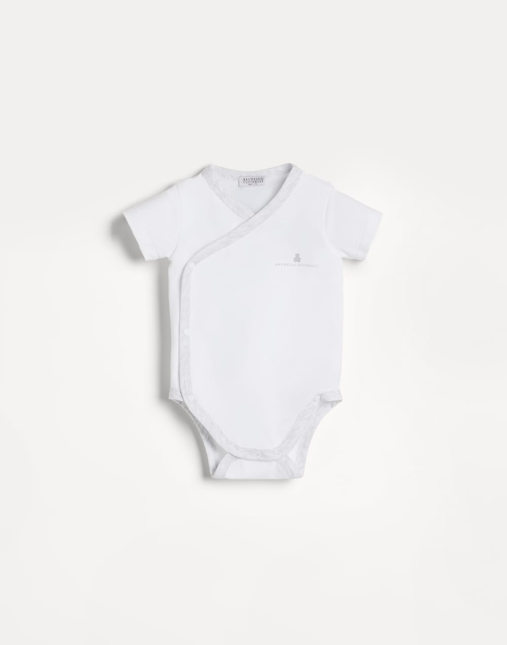 Jersey Baby Bernie bodysuit Light Grey Baby - Brunello Cucinelli