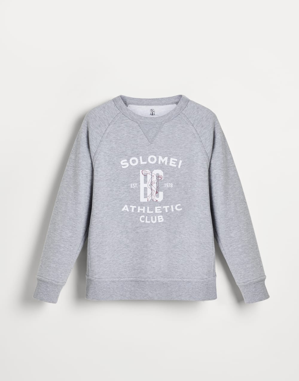 棉摇粒绒卫衣 浅灰 男童 - Brunello Cucinelli