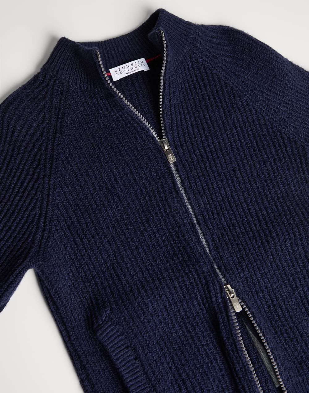 Malfilé cotton cardigan Navy Blue Boys - Brunello Cucinelli