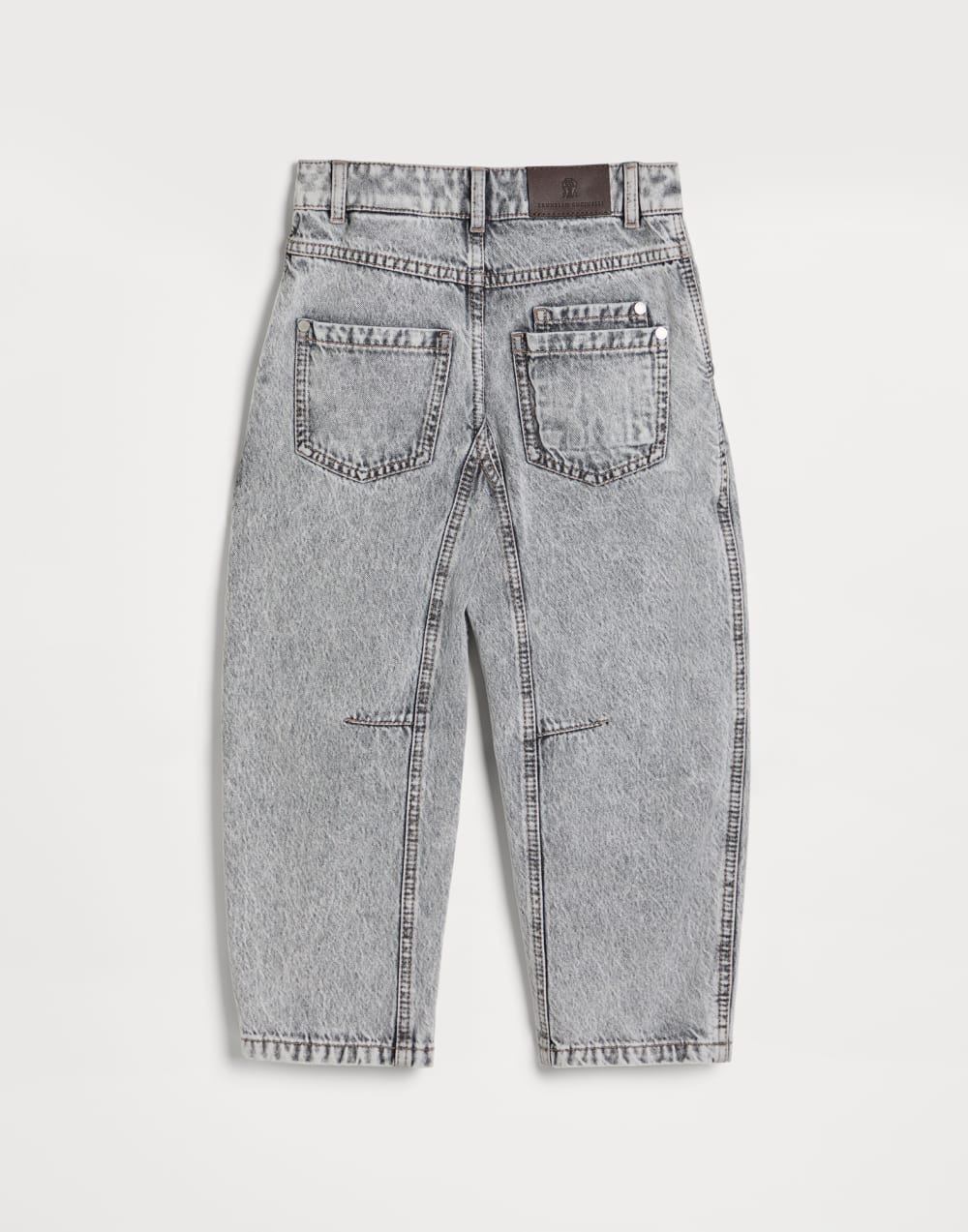 Soft Curved trousers Grey Denim Girls - Brunello Cucinelli