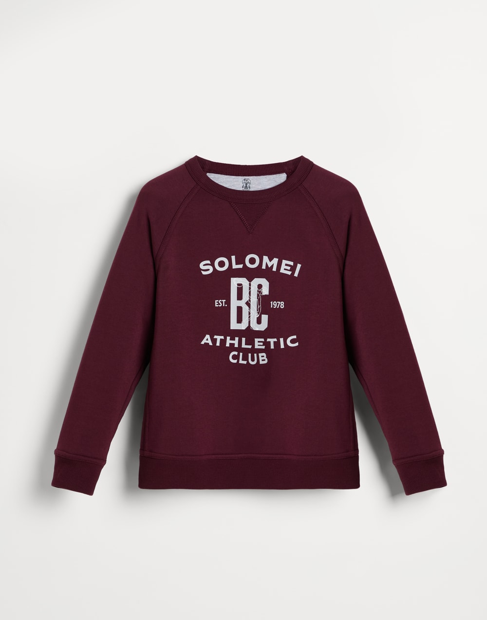 Cotton French terry sweatshirt Burgundy Boys - Brunello Cucinelli