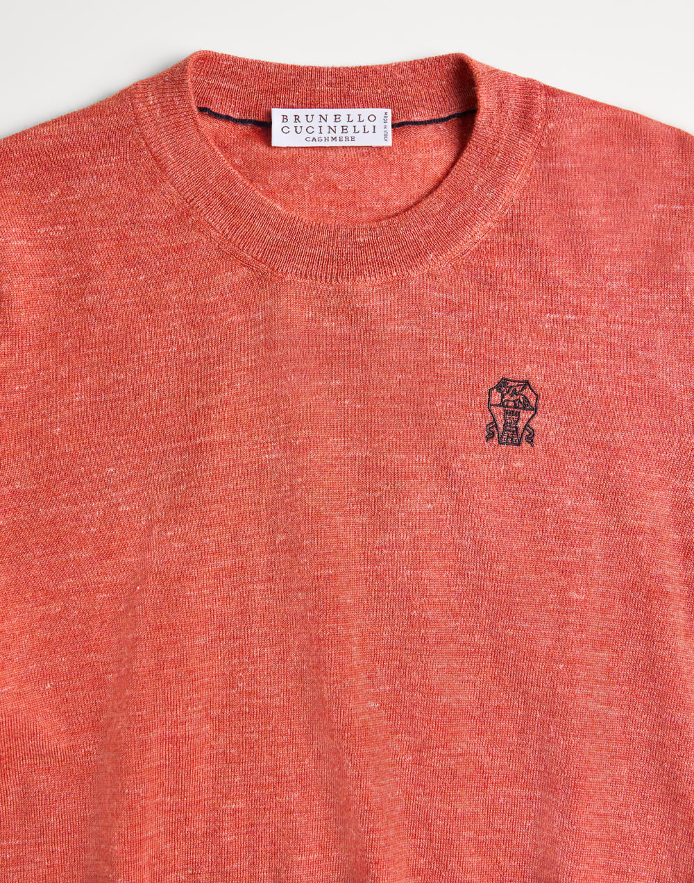 徽标装饰薄款针织衫 橙色 男童 - Brunello Cucinelli