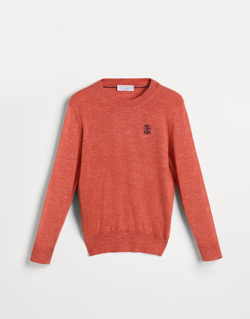 徽标装饰薄款针织衫 橙色 男童 - Brunello Cucinelli