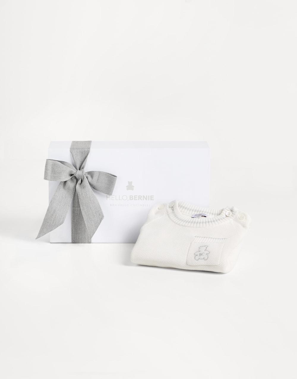 伯尼小熊幼童棉针织连体裤 巴拿马色 幼童 - Brunello Cucinelli