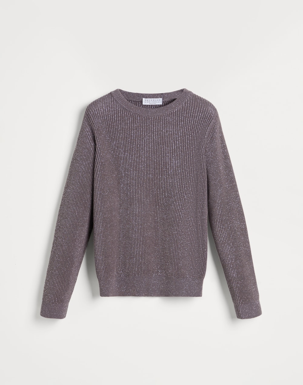 Sparkling cotton vanisé sweater Lavender Girls - Brunello Cucinelli