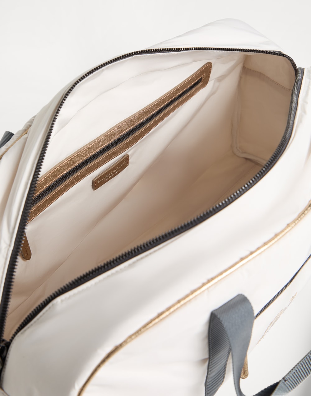 Taffeta duffle bag with embroidery White Girls - Brunello Cucinelli