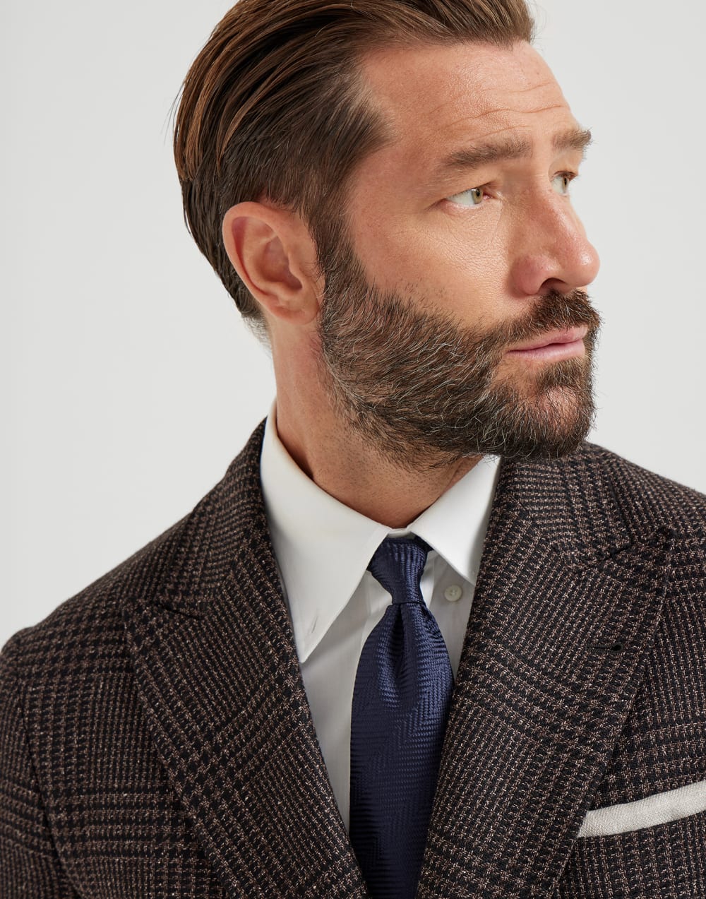 Herringbone necktie Navy Blue Man - Brunello Cucinelli