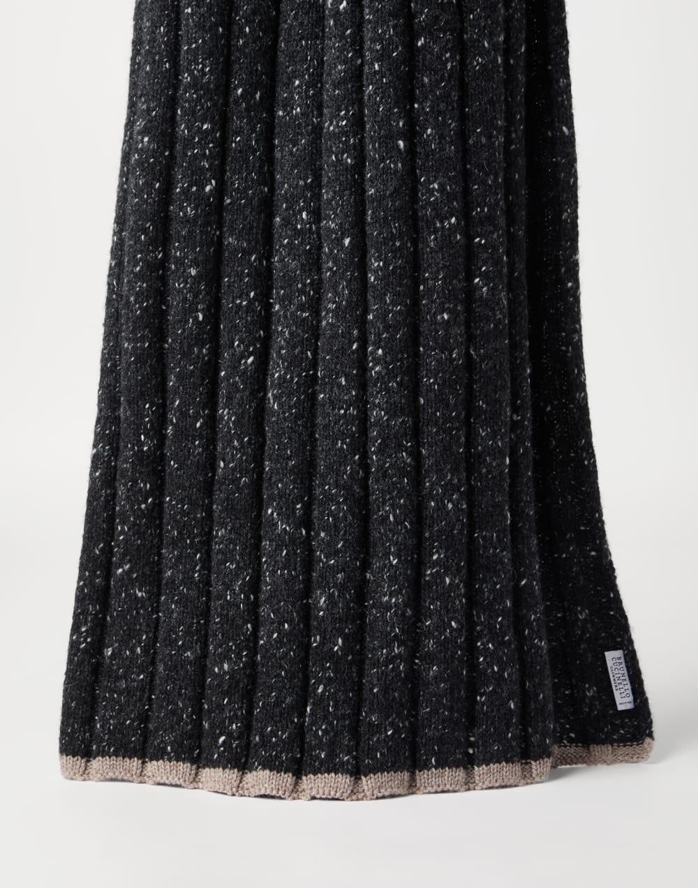 Cashmere knit scarf Anthracite Man - Brunello Cucinelli