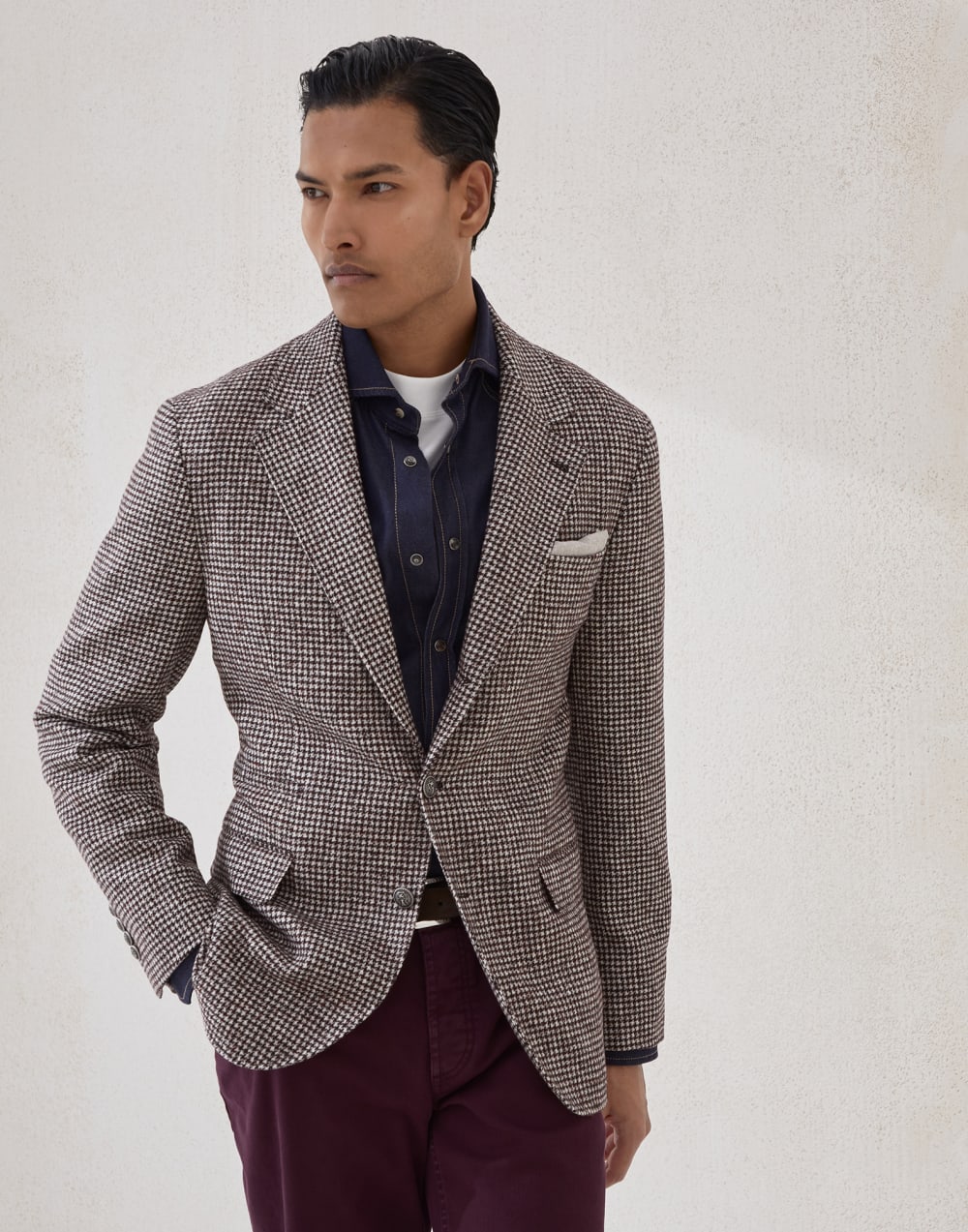 Blazer with metal buttons Brown Man - Brunello Cucinelli