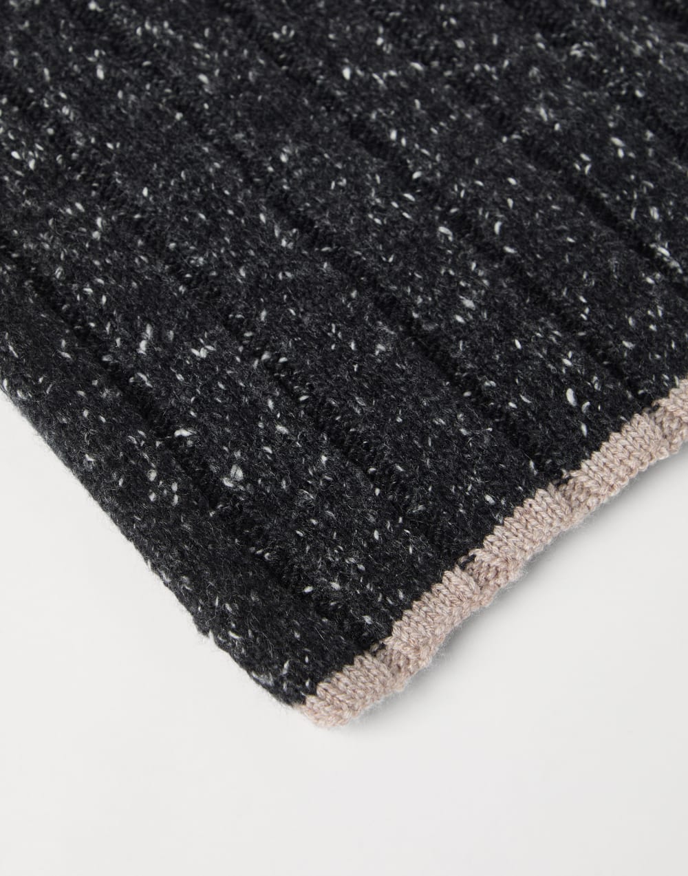 Cashmere knit scarf Anthracite Man - Brunello Cucinelli