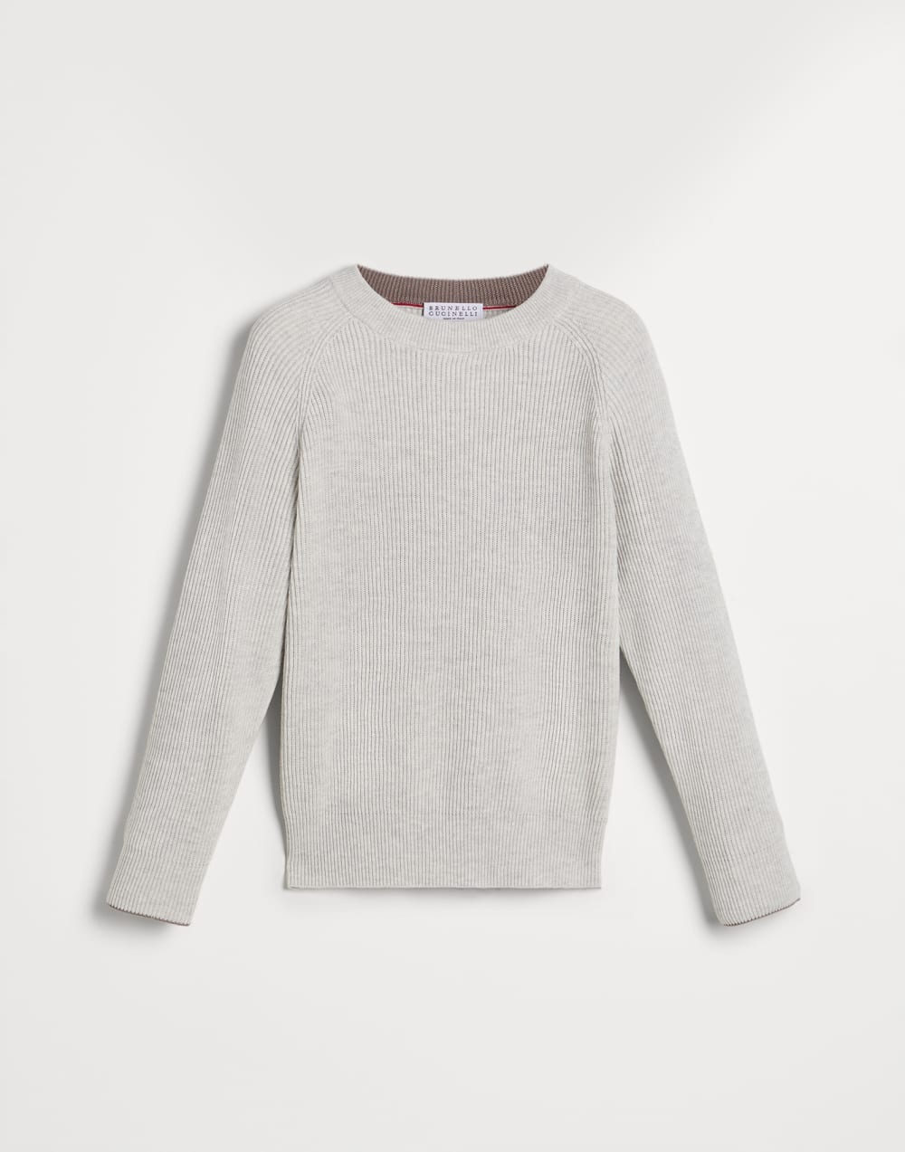 English Rib knit sweater Light Grey Boys - Brunello Cucinelli