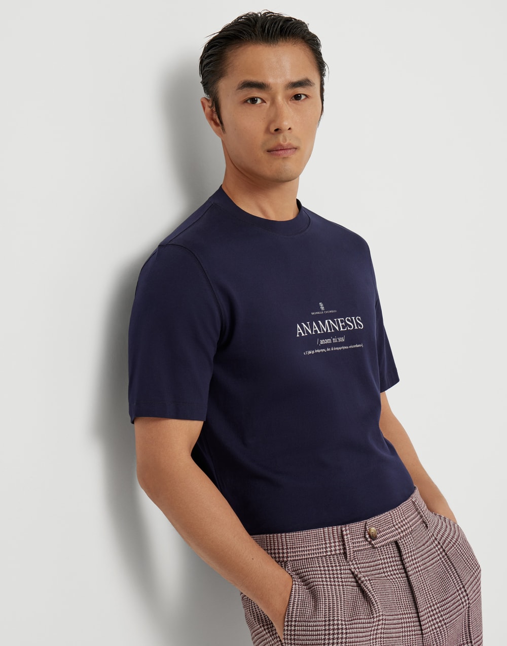 印花T恤衫 钴蓝 男款 - Brunello Cucinelli