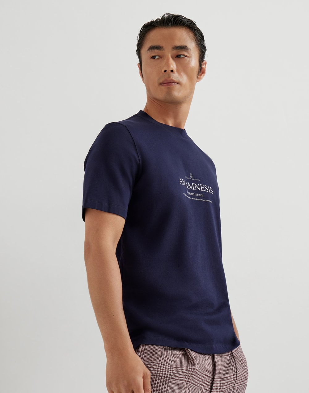 T-shirt with print Cobalt Man - Brunello Cucinelli