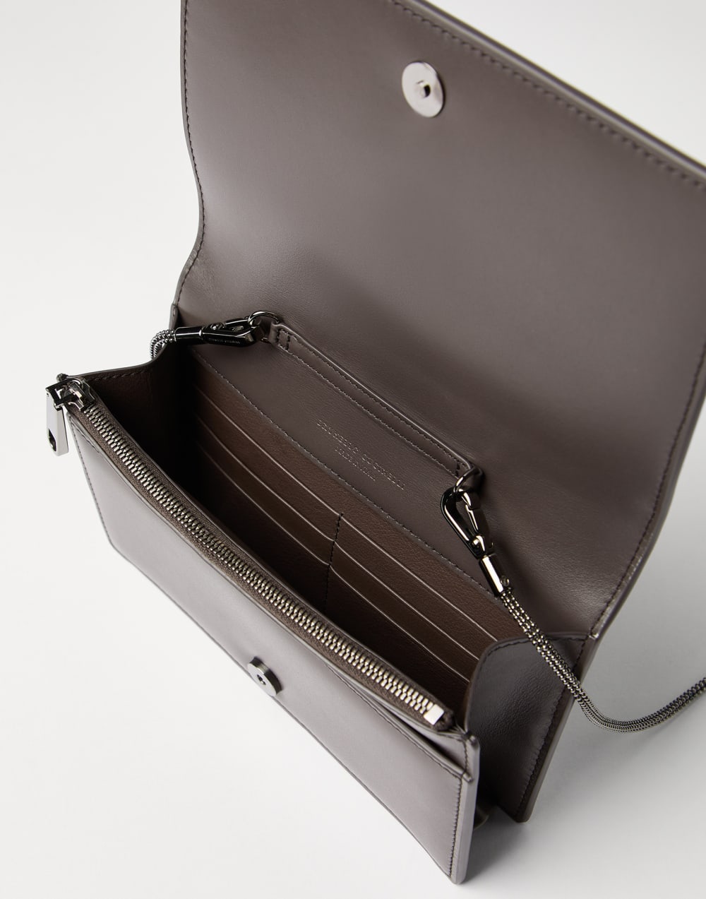 Portefeuille en cuir de veau Brun Foncé Femme - Brunello Cucinelli