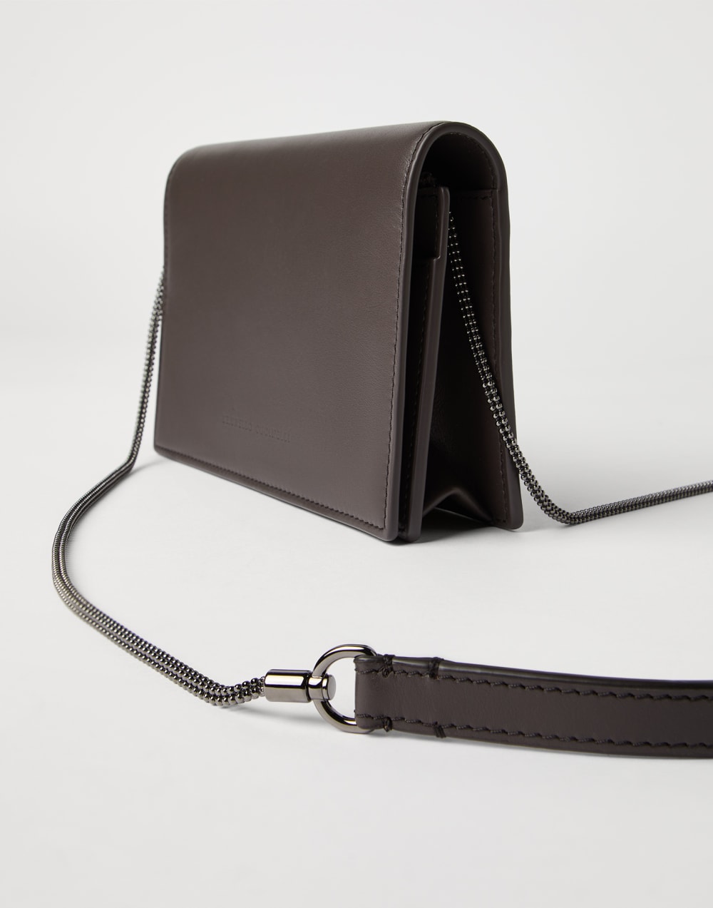 Portefeuille en cuir de veau Brun Foncé Femme - Brunello Cucinelli