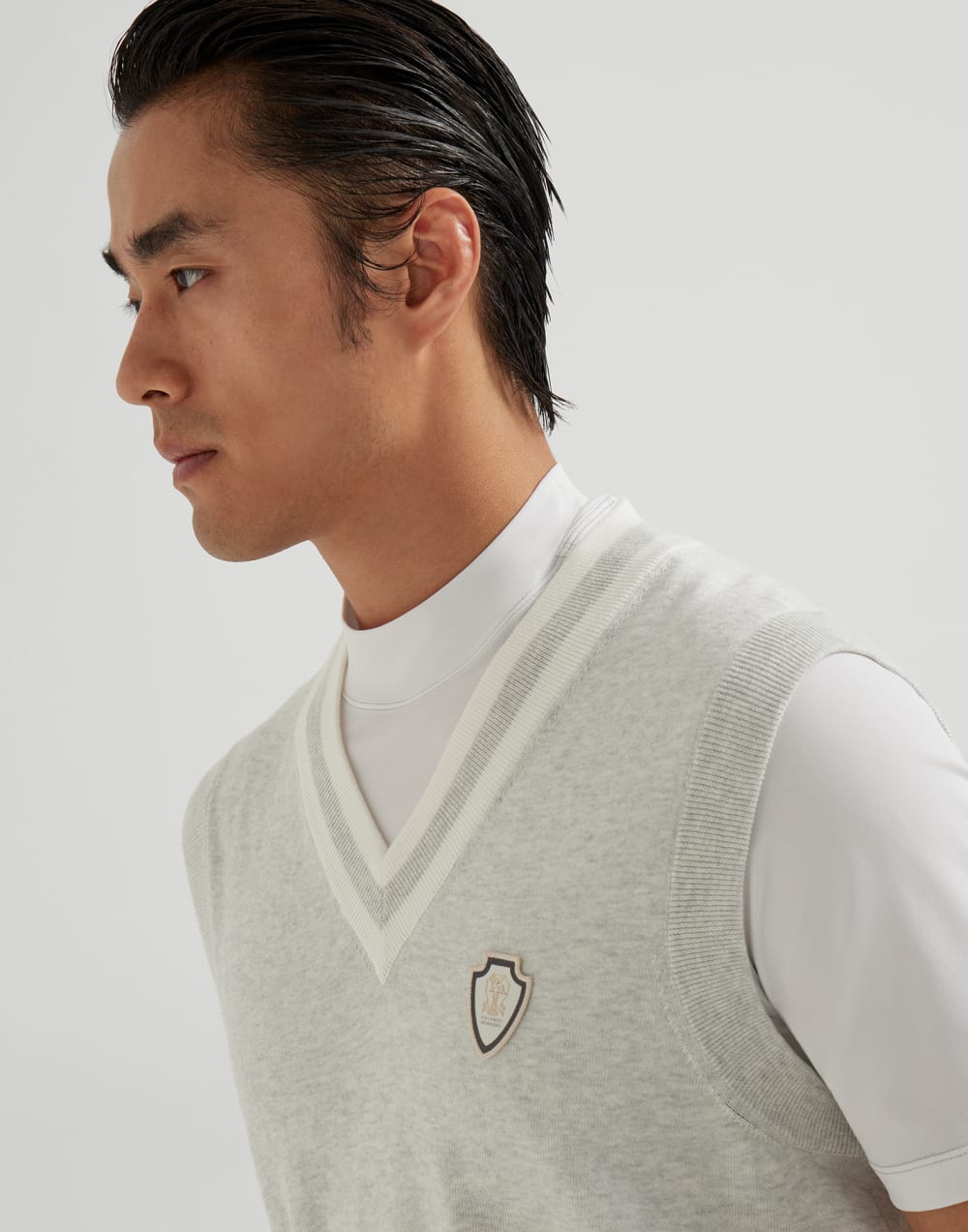 棉质背心 雾白 男款 - Brunello Cucinelli