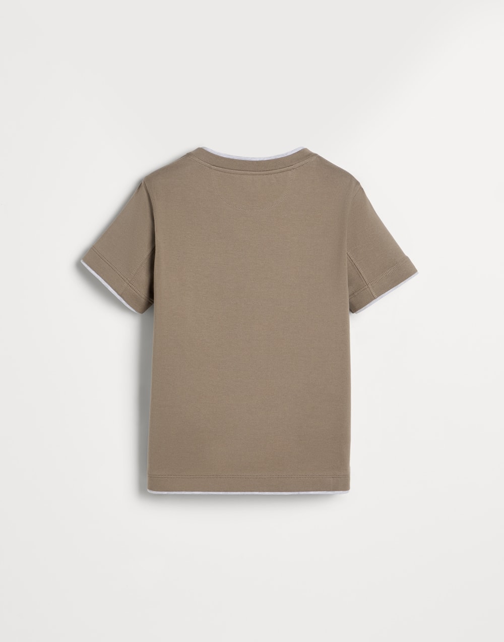 假叠层T恤 卡其 男童 - Brunello Cucinelli