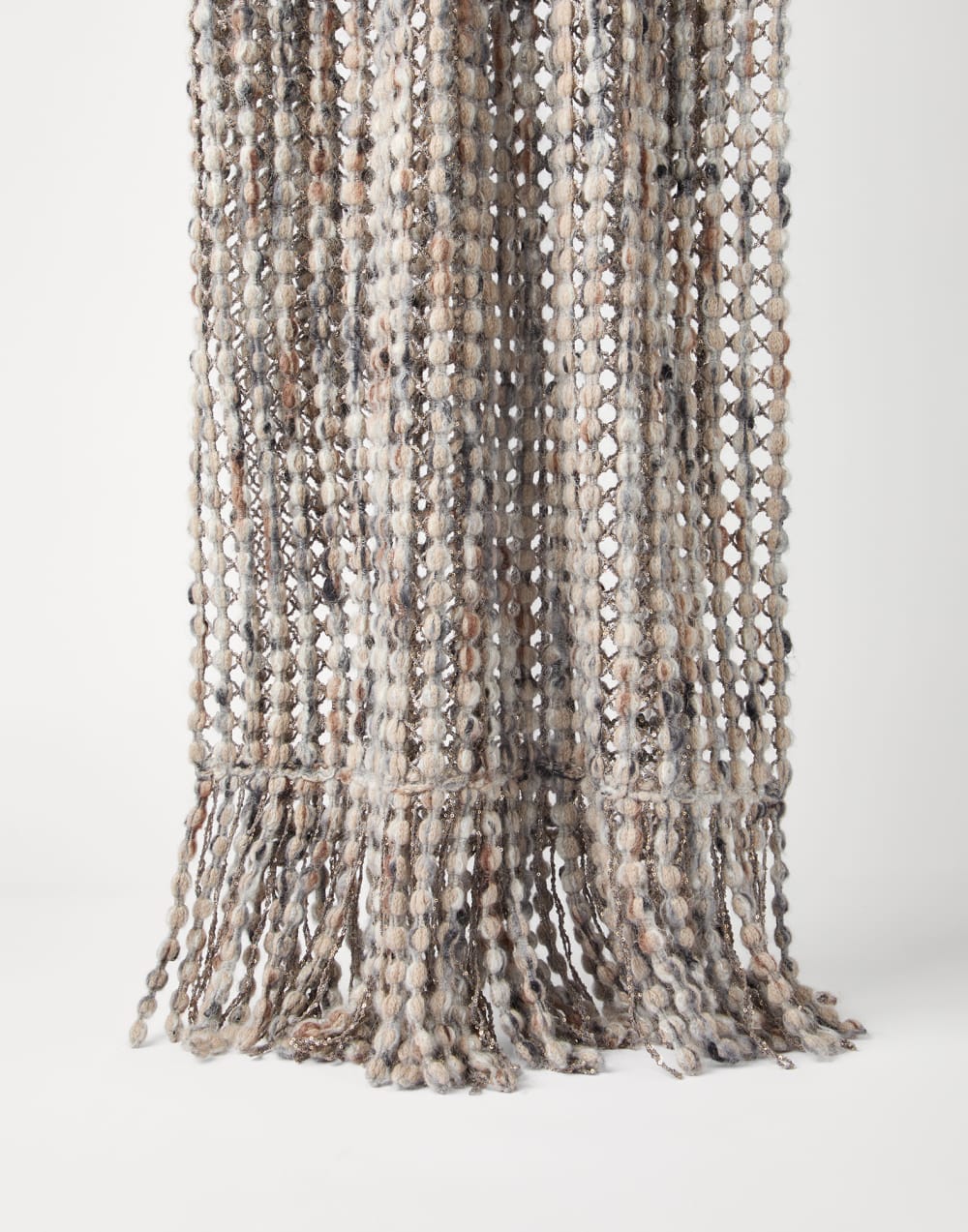 Balloon Net knit scarf Anthracite Woman - Brunello Cucinelli