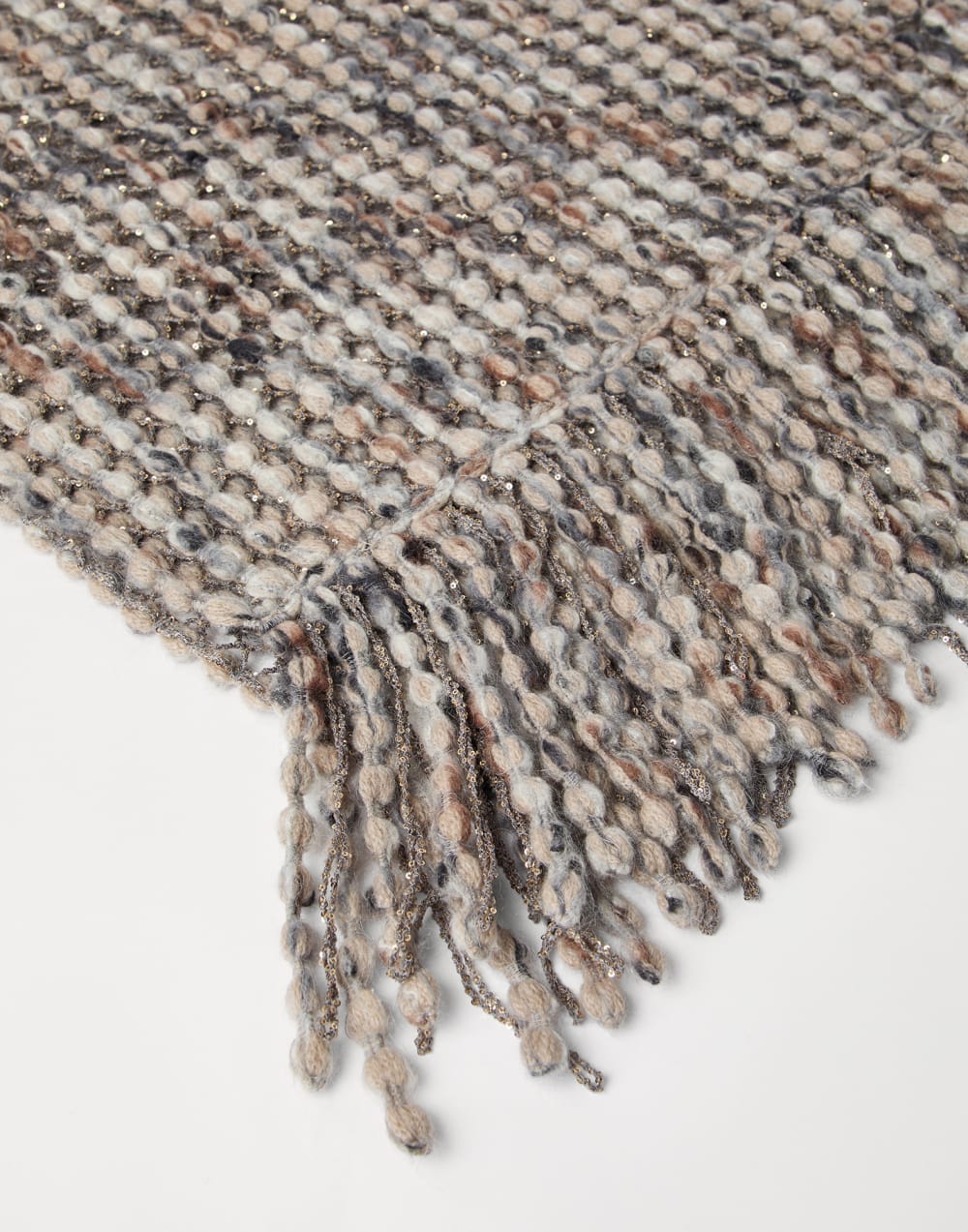 Balloon Net knit scarf Anthracite Woman - Brunello Cucinelli