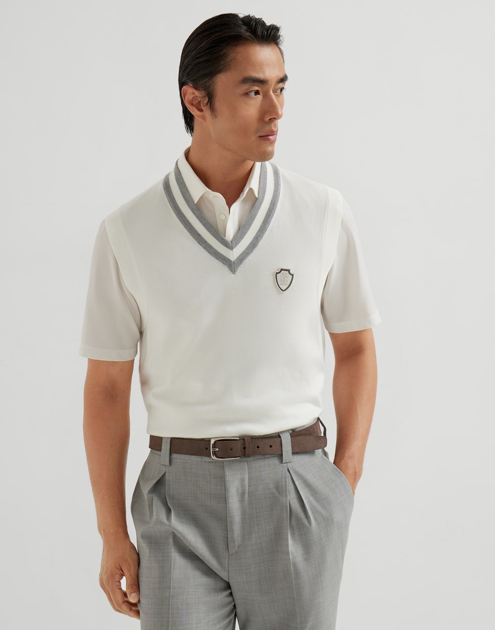 棉质背心 巴拿马色 男款 - Brunello Cucinelli