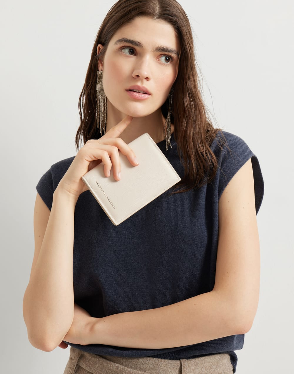 Funda para pasaporte Marfil Mujer - Brunello Cucinelli