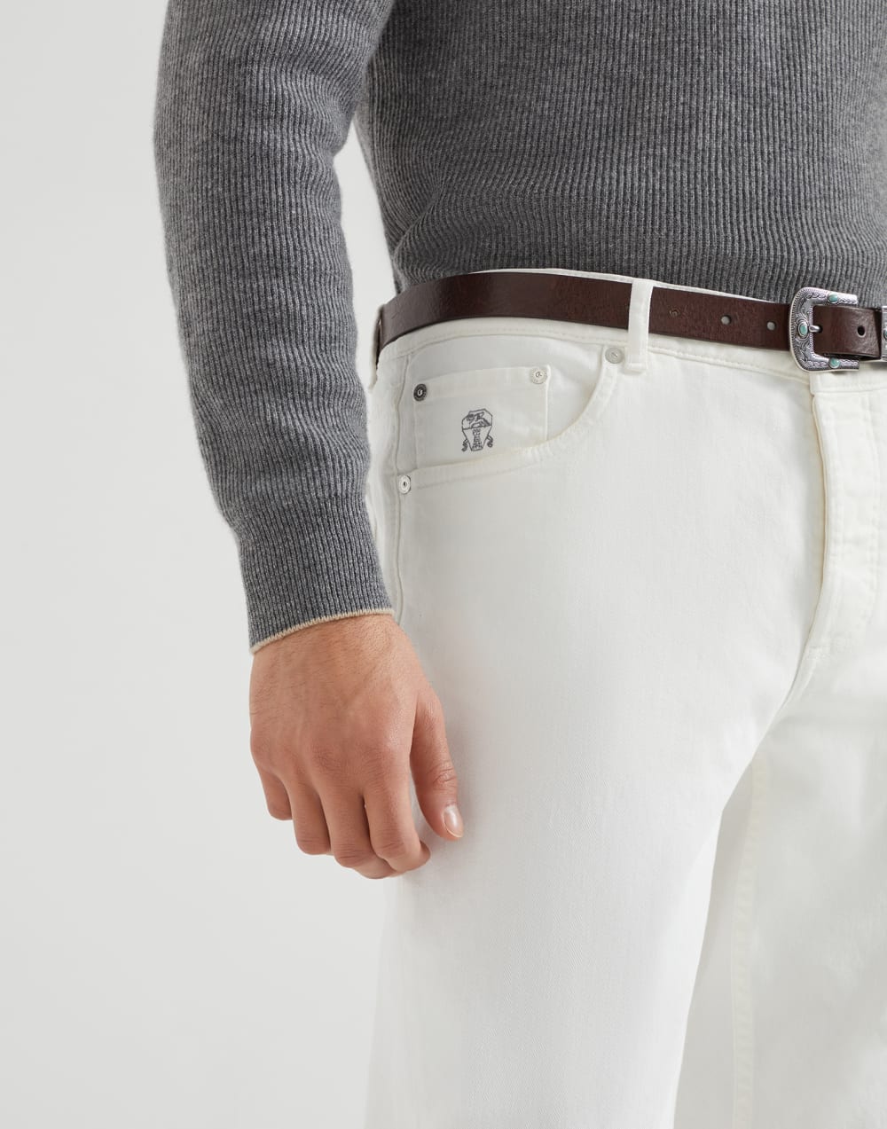 Comfort denim trousers Snow Man - Brunello Cucinelli