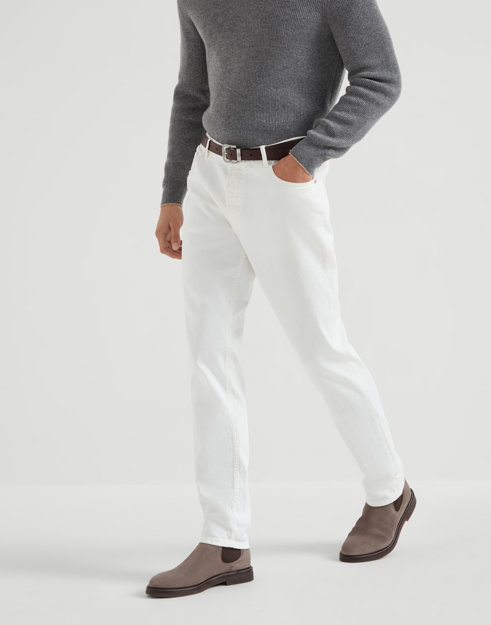 Comfort denim trousers Snow Man - Brunello Cucinelli