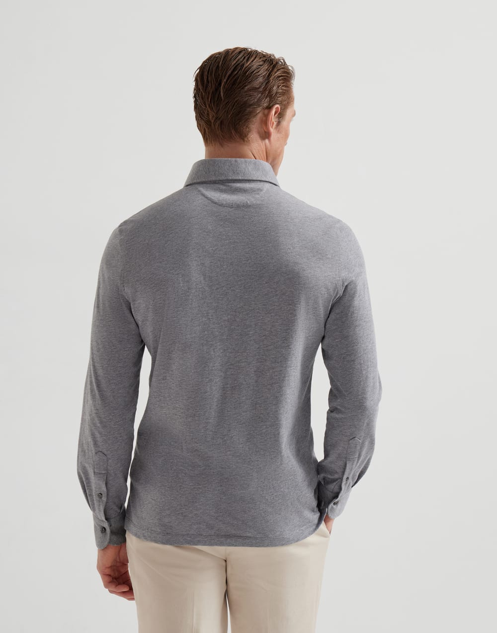 Jersey polo shirt Grey Man - Brunello Cucinelli