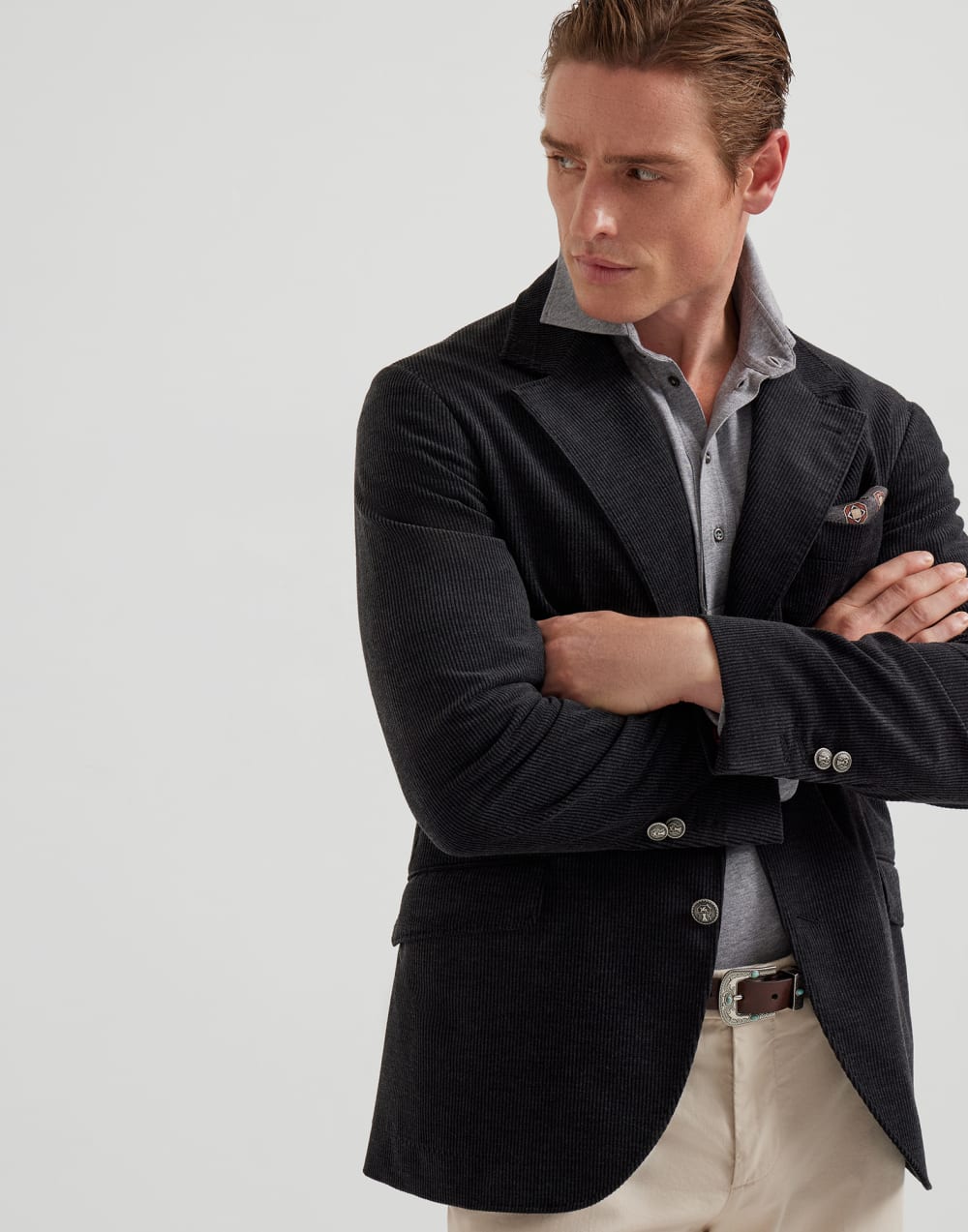 Jersey polo shirt Grey Man - Brunello Cucinelli