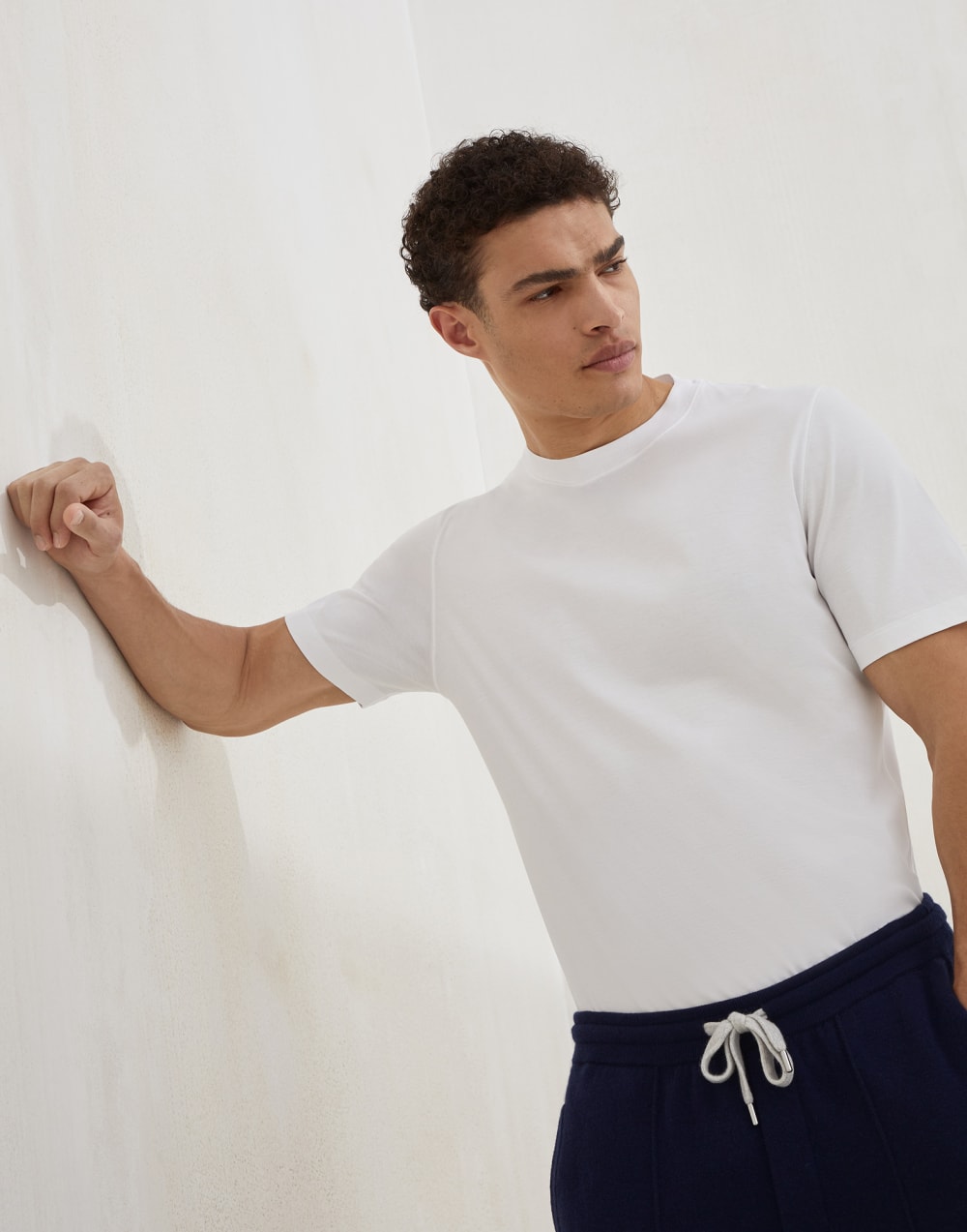 Jersey T-shirt White Man - Brunello Cucinelli