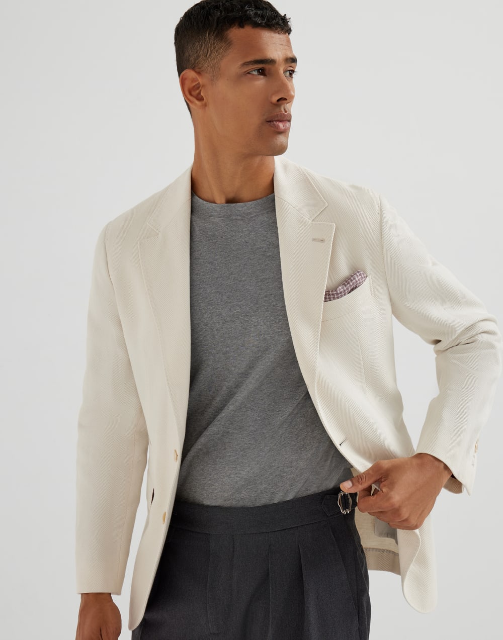 Jersey T-shirt Grey Man - Brunello Cucinelli