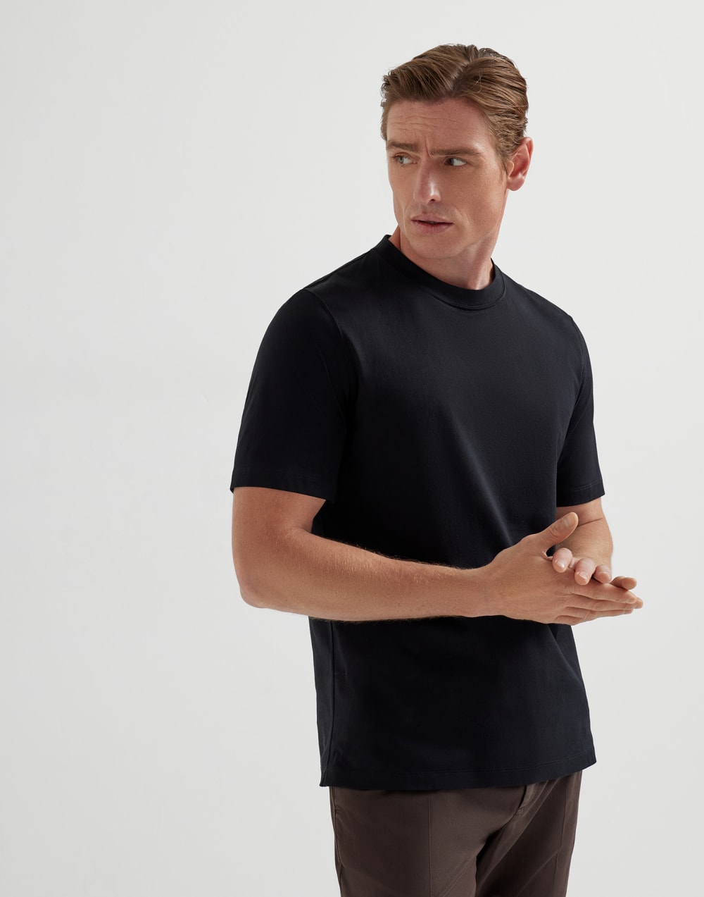 Jersey T-shirt Black Man - Brunello Cucinelli