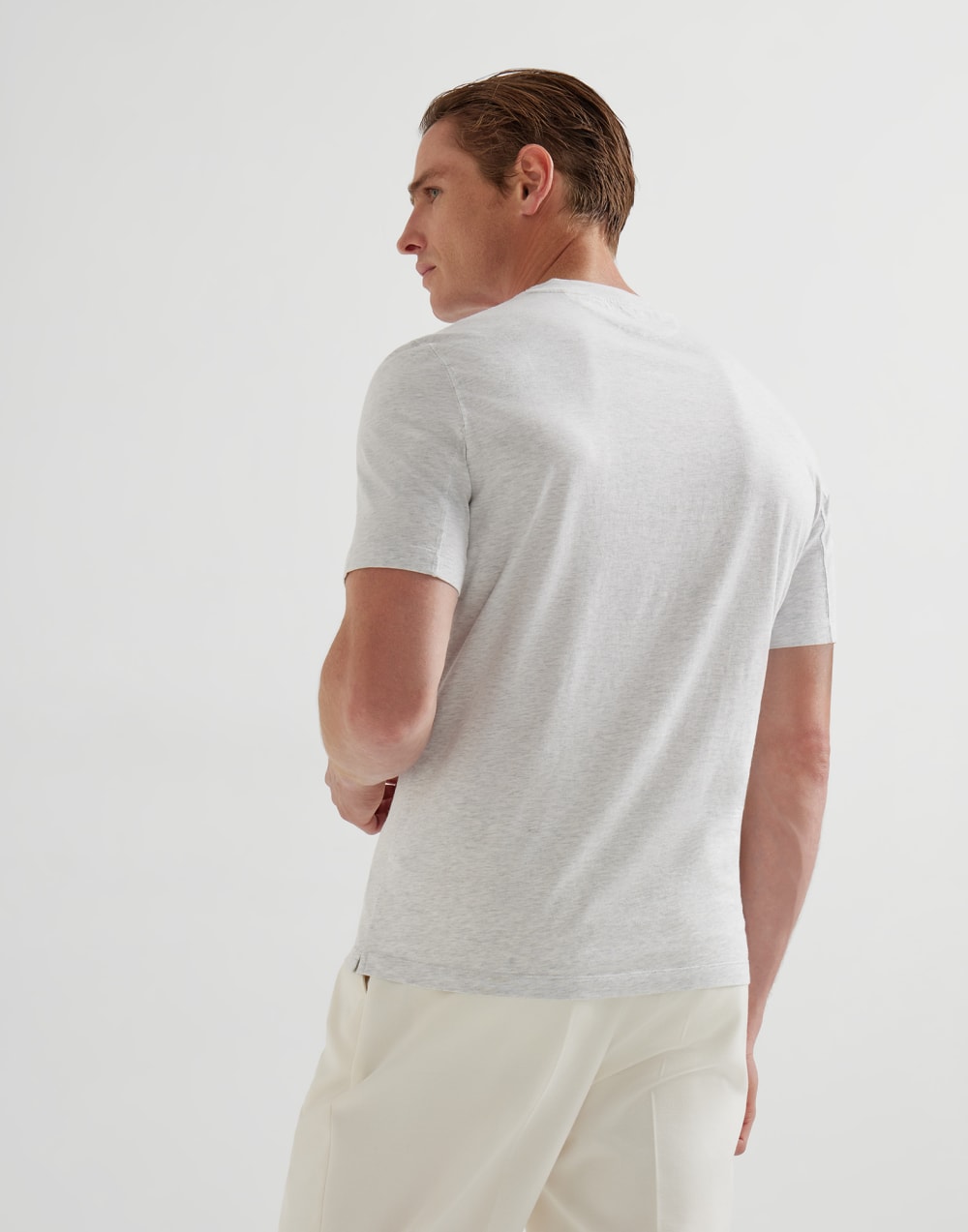Jersey T-shirt Pearl Grey Man - Brunello Cucinelli