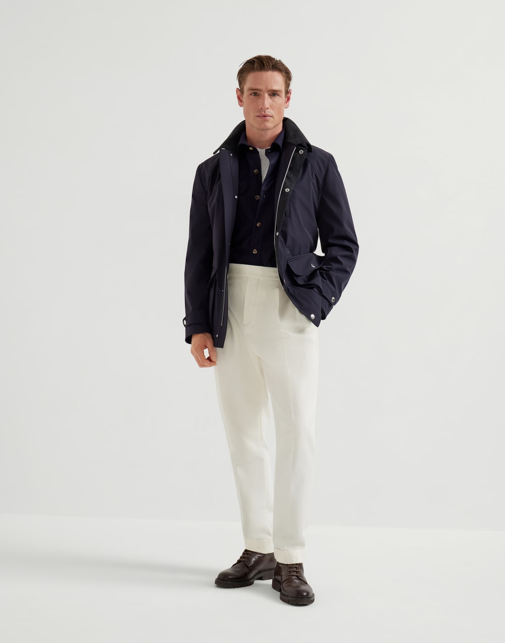 Jersey T-shirt Pearl Grey Man - Brunello Cucinelli