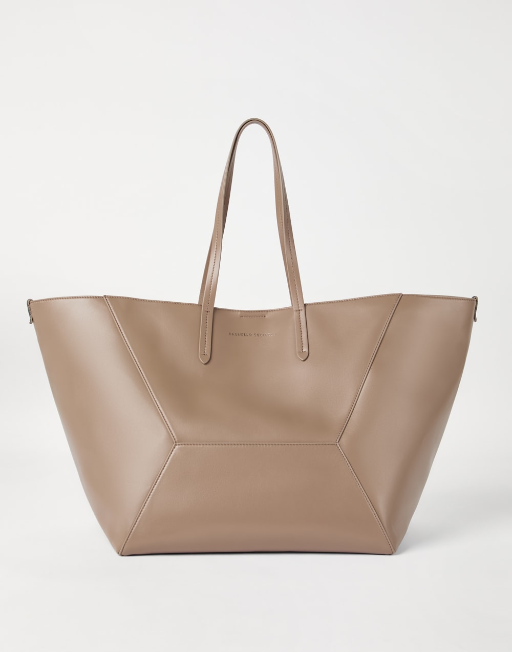 Large calfskin BC Duo bag Hazelnut Woman - Brunello Cucinelli