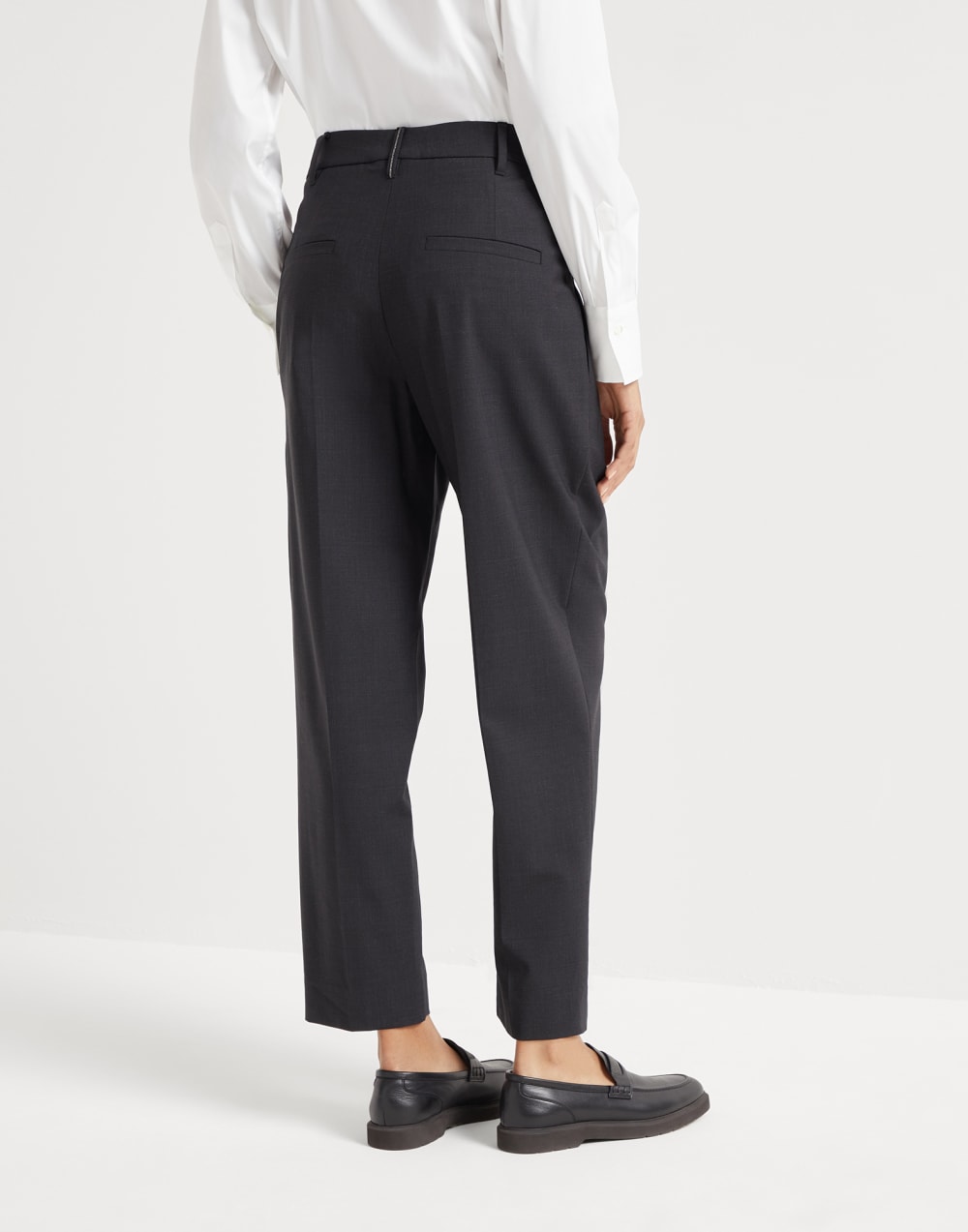 Pantalón Slouchy Gris Lignito Mujer - Brunello Cucinelli