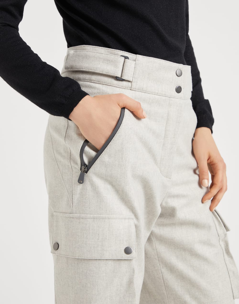 Mountain Cargo trousers Light Grey Woman - Brunello Cucinelli